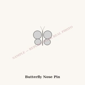 Silver Nose Pin – Butterfly Design