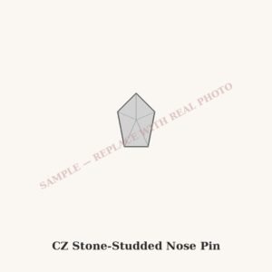 Silver Nose Pin – CZ Stone Design